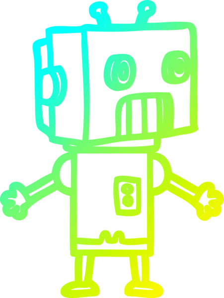 Bir insan tarafından çizilmiş soğuk gradyan robot çizimi