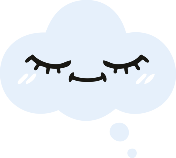 Bir insan tarafından çizilen düşünce baloncuğunun düz renkli retro karikatürü