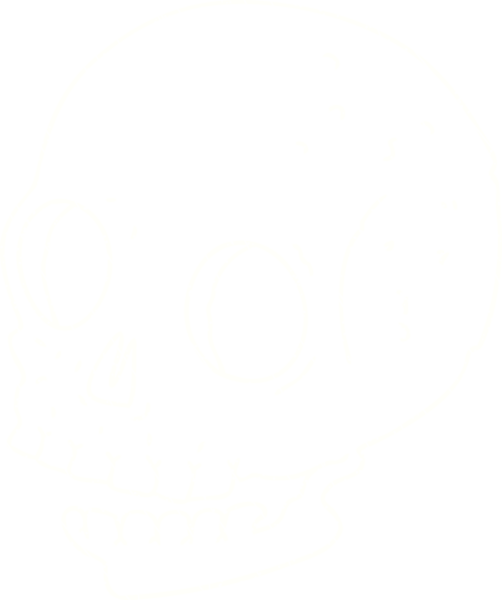 Ürkütücü Kafatası Tebeşiri Bir insan tarafından çizilmiş