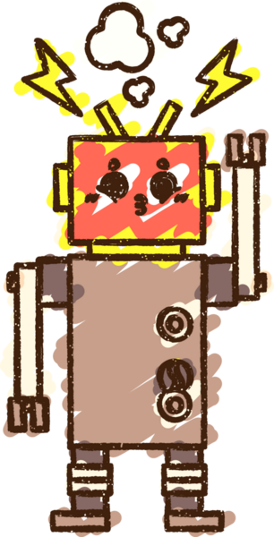 Bir insan tarafından çizilen Çılgın Robot Tebeşiri