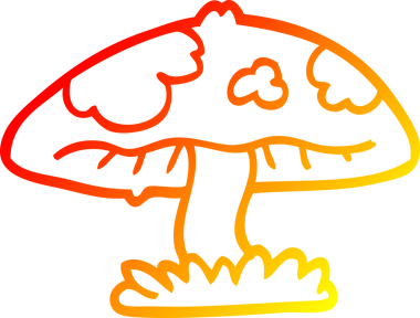 Bir insan tarafından çizilmiş bir mantarın sıcak gradyan çizimi