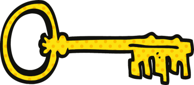 bir insan tarafından çizilmiş çizgi roman tarzı eski bir anahtar