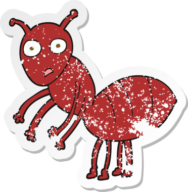 Bir insan tarafından çizilmiş karınca çizgi filminin gerilimli yapıştırması.