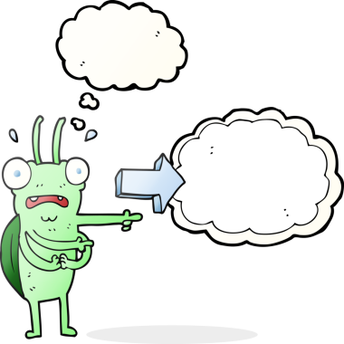 Bir insan tarafından çizilmiş serbest çizilmiş düşünce kabarcığı karikatür hatası