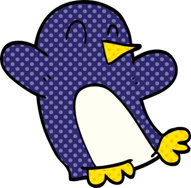 Bir insan tarafından çizilmiş bir karalama Noel pengueni.