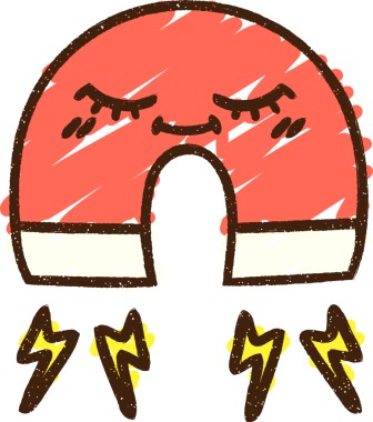 Bir insan tarafından çizilen mıknatıs tebeşiri