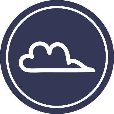 Bir insan tarafından çizilmiş hava bulutu dairesel simgesi