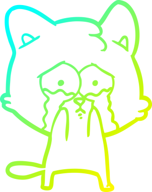 Bir insan tarafından çizilmiş ağlayan bir çizgi filmin soğuk gradyan çizimi