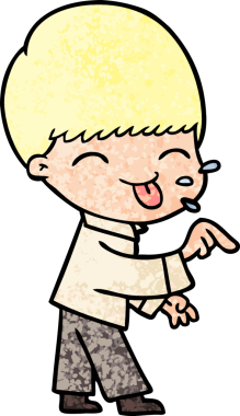 Bir insan tarafından çizilmiş çizgi film çocuğu.