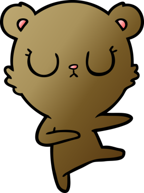 Bir insan tarafından çizilmiş barışçıl ayı yavrusu.