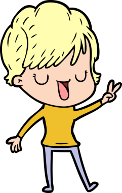 Bir insan tarafından çizilmiş bir karikatür kadın konuşuyor.