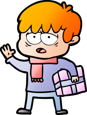 Bir insan tarafından çizilmiş bitkin çocuk çizgi filmi.