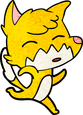 Bir insan tarafından çizilmiş tilki çizgi film karakteri