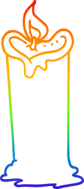 gökkuşağı gradyan çizgisi bir insan tarafından çizilmiş bir mum karikatürü