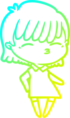 Bir insan tarafından çizilmiş bir karikatür kadın çizimi.