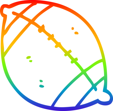 gökkuşağı gradyan çizgi çizimi bir insan tarafından çizilmiş bir futbol çizgi filmi