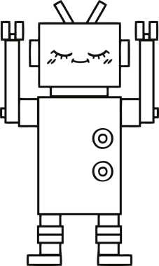 Bir insan tarafından çizilmiş robot çizimi