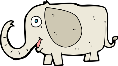 Bir insan tarafından çizilmiş bebek fil.