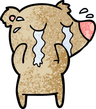 Bir insan tarafından çizilmiş ağlayan ayı.