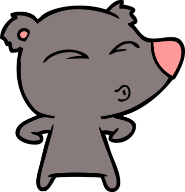 bir insan tarafından çizilmiş bir karikatür ıslık ayısı