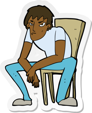 Bir insan tarafından çizilmiş karikatür çıkartması.