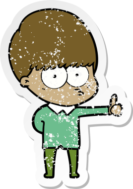 Meraklı bir karikatürcünün sıkıntılı çıkartması. Bir insan tarafından çizilmiş baş parmak işareti.