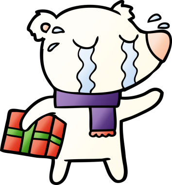 Karikatür ağlayan bir insan tarafından çizilmiş kutup ayısı