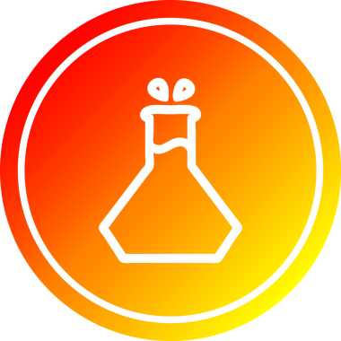 Bir insan tarafından çizilmiş sıcak eğimli dairesel bilim deneyi simgesi