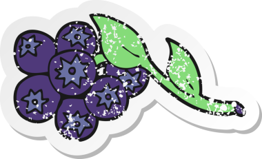 Bir insan tarafından çizilmiş yaban mersini çizgi filminin gerilimli yapıştırması.