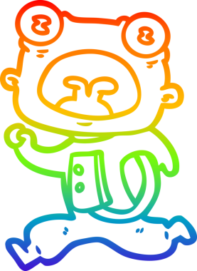 Gökkuşağı gradyan çizgi çizimi Bir insan tarafından çizilen garip uzaylı