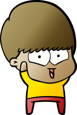 Bir insan tarafından çizilmiş mutlu çocuk çizgi filmi.