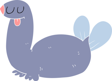 Bir insan tarafından çizilen mühür düz renk çizimi