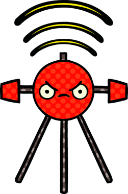 Bir insan tarafından çizilmiş bir uydunun çizgi roman tarzı