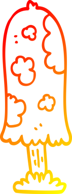 Bir insan tarafından çizilmiş bir mantarın sıcak gradyan çizimi