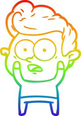 Bir insan tarafından çizilmiş gökkuşağı gradyan çizgi çizimi.