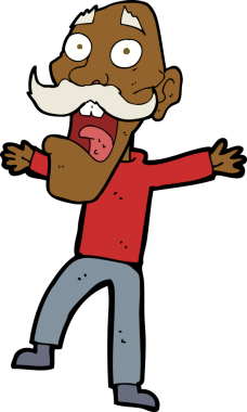 Karikatür bir insan tarafından çizilmiş yaşlı bir adamı şok etti.