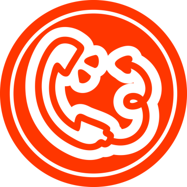 Bir insan tarafından çizilmiş, şeytan kuyruklu yuvarlak simgeli telefon ahizesi.