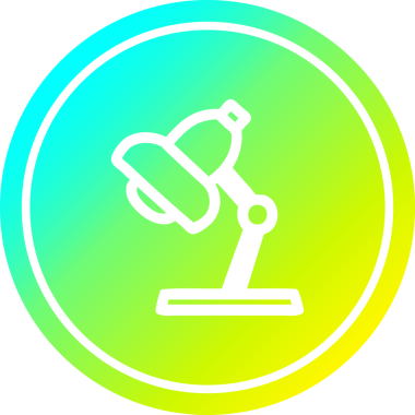 iş lambası dairesel simgesi ve bir insan tarafından çizilen gradyan bitiş şekli