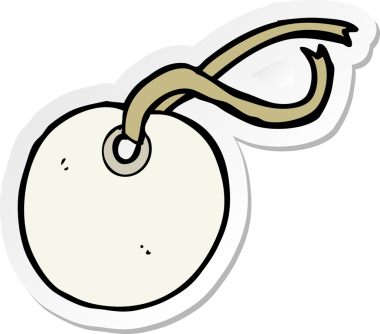 Bir insan tarafından çizilmiş karikatür bagaj etiketi.