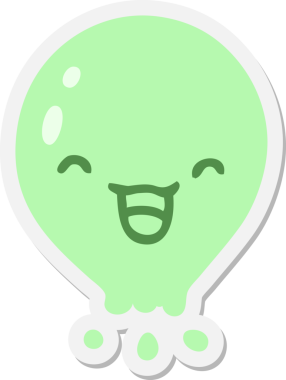 Bir insan tarafından çizilmiş şirin denizanası çıkartması.