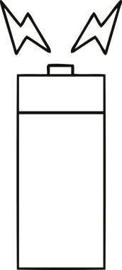 Bir insan tarafından çizilmiş eski bir bataryanın çizgi çizimi