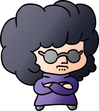 Bir insan tarafından çizilmiş bir kawai kadınının gradyan çizimi