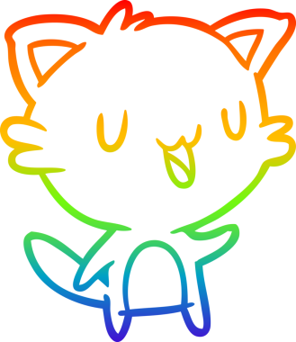 gökkuşağı gradyanı çizimi Bir insan tarafından çizilmiş mutlu bir kedi