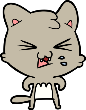 Bir insan tarafından çizilmiş kedi tıslaması.