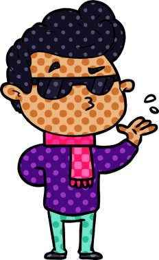 Bir insan tarafından çizilmiş havalı bir çizgi film.