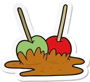 Bir insan tarafından çizilmiş elma şekerlemesi çıkartması.