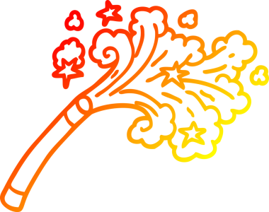 Bir insan tarafından çizilmiş çizgi film sihirbazlarının sıcak çizgi çizimleri.