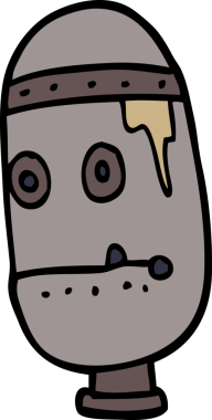 bir insan tarafından çizilmiş robot kafası.