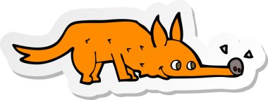 Bir insan tarafından çizilmiş tilki koklama yeri çıkartması.