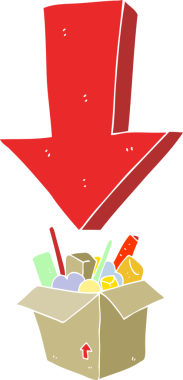 Bir insan tarafından çizilmek üzere paketlenmenin düz renk çizimi